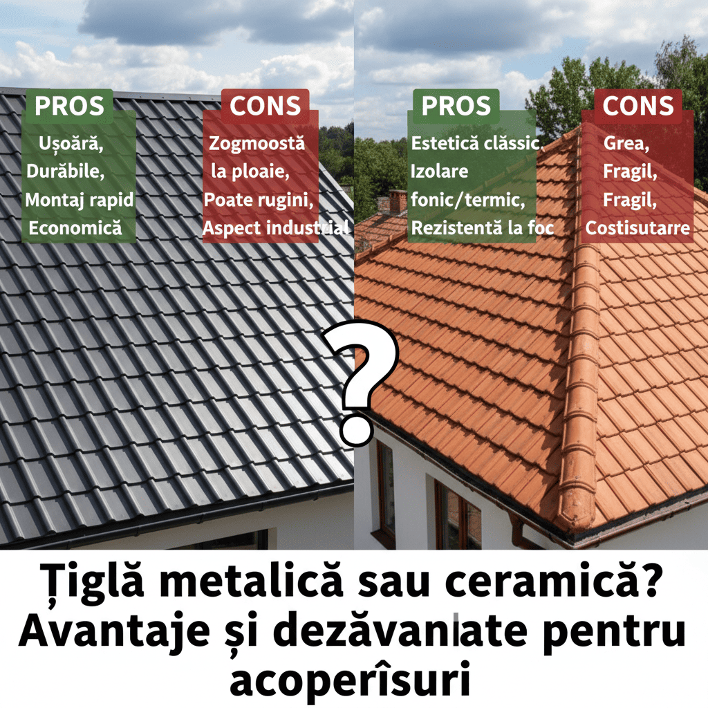 Țiglă metalică sau ceramică? Avantaje și dezavantaje pentru acoperișurile din București și Ilfov 1 Țiglă metalică sau ceramică